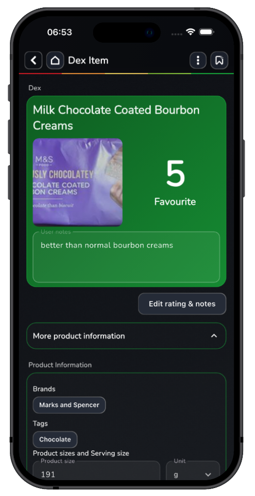 FlavDex app mockup